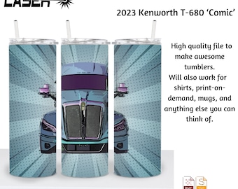 Kenworth T680 Sublimation Tumbler Wrap