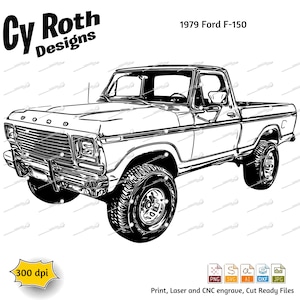 1979 Ford F-150 Pickup Truck svg png jpg ai dxf file, Vintage Truck svg, Classic Truck svg