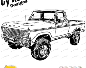 1979 Ford F-150 Pickup Truck svg png jpg ai dxf file, Vintage Truck svg, Classic Truck svg