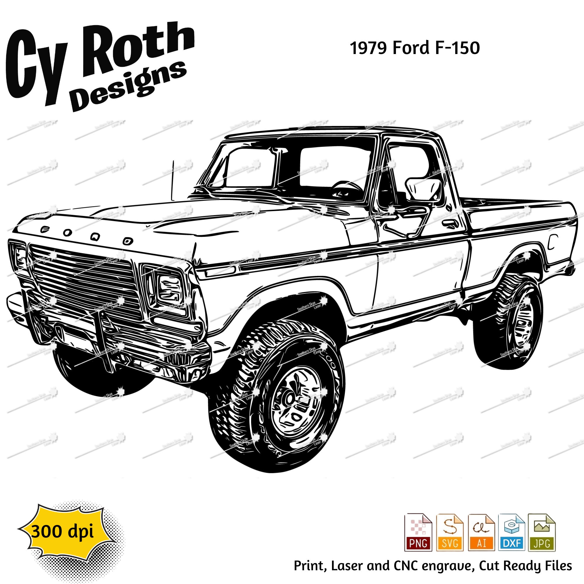 1979 Ford F-150 Pickup Truck Svg Png Jpg Ai Dxf File