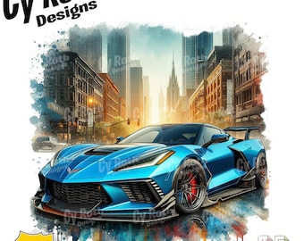 2023 Corvette Sublimation Design: DTF DTG Print File (Digital Download)