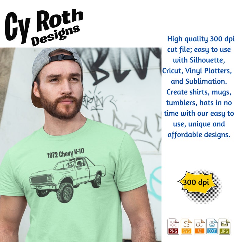 1972 Chevy K10 Pickup Truck Svg Png Jpg Ai Dxf File, Vintage Truck Svg