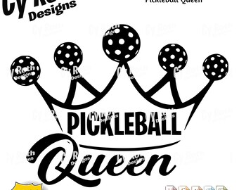 Pickleball-domstolens drottning svg png jpg ai dxf-fil, Silhouette Cricut-klippfil