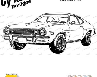 1973 Ford Pinto Svg Png Jpg Ai Dxf File, Classic Vintage Car Svg