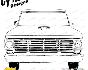 1967 Ford F100 vrachtwagen SVG: klassieke vrachtwagen vectorbestanden