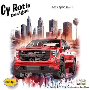 2024 GMC Sierra Sublimation dtf, dtg Print File and BONUS Tumbler File