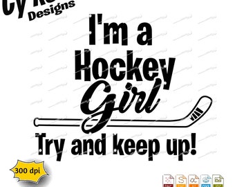 Hockeyflicka SVG: Cricut Silhouette Cut File