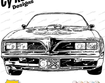 1977 Pontiac Trans Am svg png jpg ai dxf file, Classic Car svg