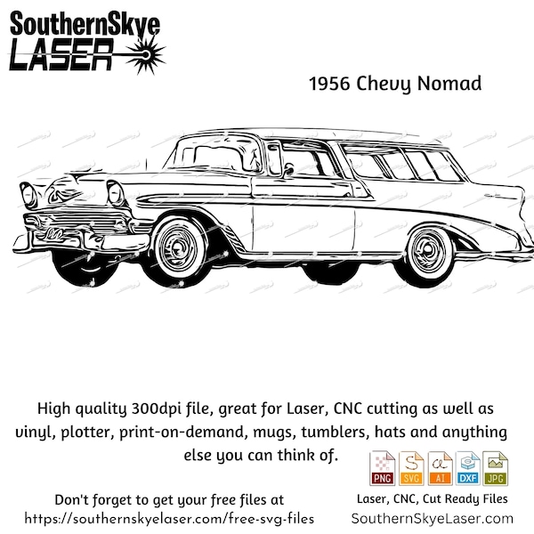 1956 Chevy Nomad svg png jpg ai dxf file