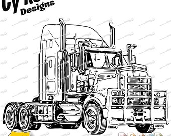 2010 Kenworth svg png jpg ai dxf file, Trucking svg