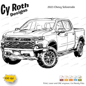 2023 Chevy Silverado Pickup Truck svg png jpg ai dxf file