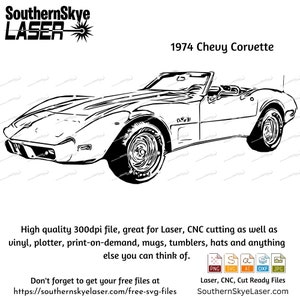 1974 Chevy Corvette svg png jpg ai dxf file