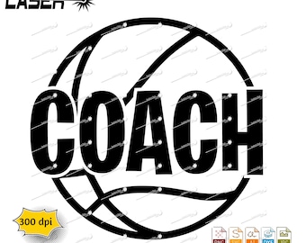 Entrenador de baloncesto (archivo SVG, PNG, JPG, AI, DXF) o Silhouette Cricut.