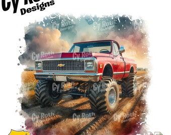 1972 Chevy Truck Color Sublimation DTF DTG Print File and BONUS Tumbler File