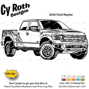 2010 Ford Raptor svg png jpg ai dxf file, Pick-up svg