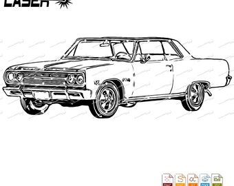 1965 Chevy Malibu SS svg png cut file