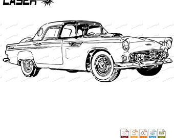 Archivo de corte SVG PNG del Ford Thunderbird de 1956