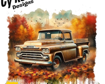 Fall 1958 Chevy Truck Sublimation Design (PNG, SVG)