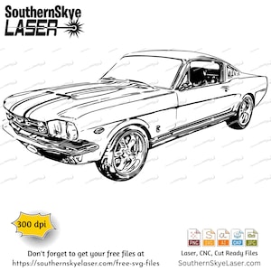 1965 Ford Mustang svg png jpg ai dxf file