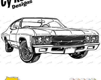 1972年式 シボレー・インパラ svg png jpg ai dxf ファイル