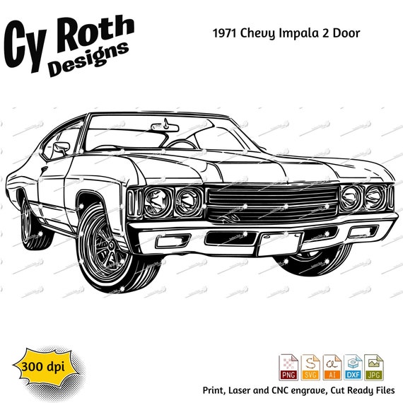 1972年式 シボレー・インパラ svg png jpg ai dxf ファイル