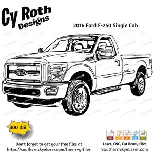 Archivo de camioneta Ford F-250 2016 (svg, png, jpg, ai, dxf)