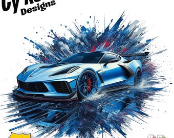2023 Chevy Corvette Sublimation Print: DTF DTG Car Design (Digital Download)