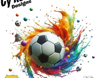 Soccer Sublimation Design: Tumbler, T-shirt, Wall Art (PNG, JPG, Photoshop File)