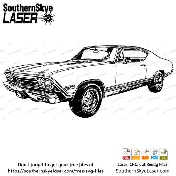 1968 Chevy Chevelle svg png cut file