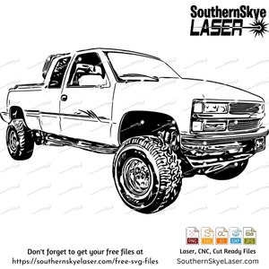 1987 Chevy 1500 Pick-up Truck svg png jpg ai dxf files - cricut silhouette cut file, Glowforge, Laser, CNC fle, vector file.