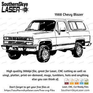 1988 Chevy Blazer svg png jpg ai dxf file