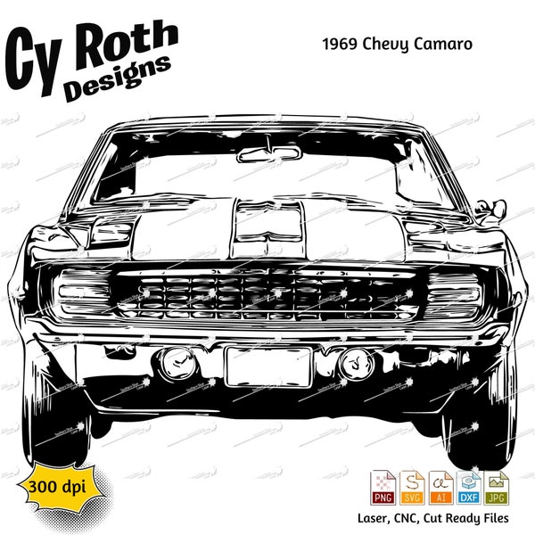 1969 Chevy Camaro svg png jpg ai dxf file, Classic Car svg, Classic Truck svg