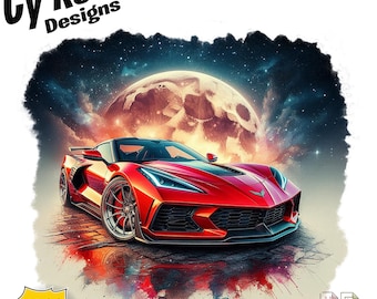 2023 Chevy Corvette Sublimation Print File: DTF DTG Wall Art (Digital Download)