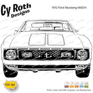 1972 Ford Mustang svg png jpg ai dxf file, Classic Car svg, Vintage Car svg, Muscle Car svg