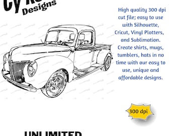 1940 Chevy Pickup Truck SVG: Vintage Classic Truck File (Digital)
