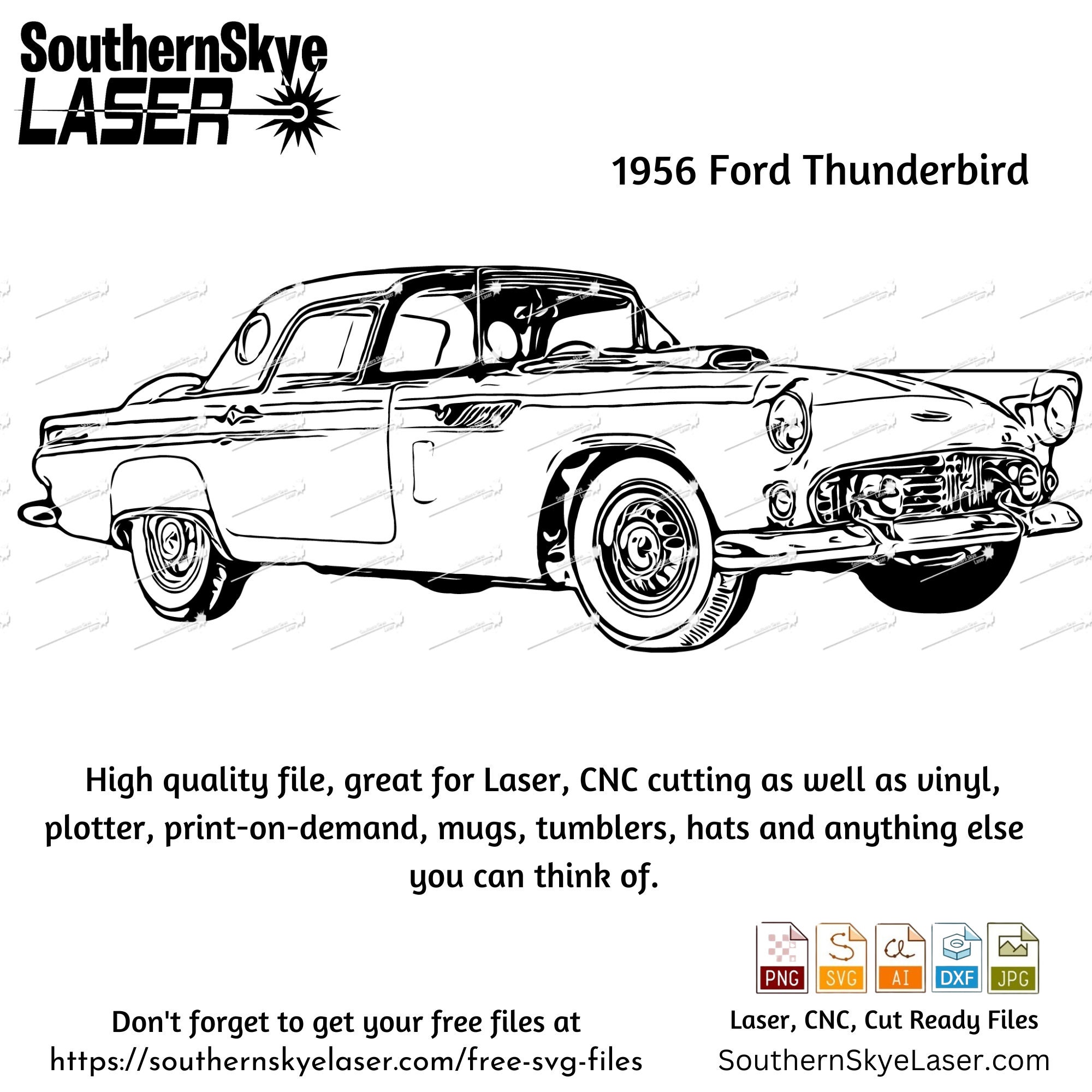 1956 Ford Thunderbird Svg Png Cut File - Etsy