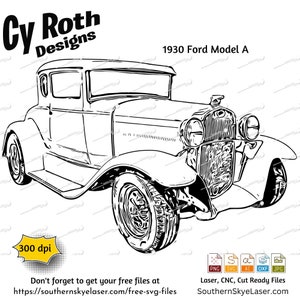 1930 Ford Model A svg png jpg ai dxf file