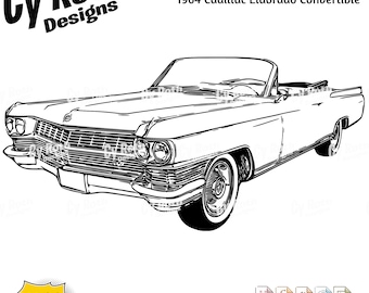 1964 Cadillac Eldorado SVG: Classic Car Clipart (Digital File)