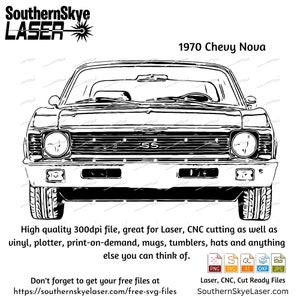 1970 Chevy Nova svg png jpg ai dxf file
