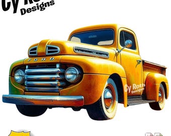 1950 Ford Truck Sublimation Design: Tumbler, Shirt Transfer (Digital Download)
