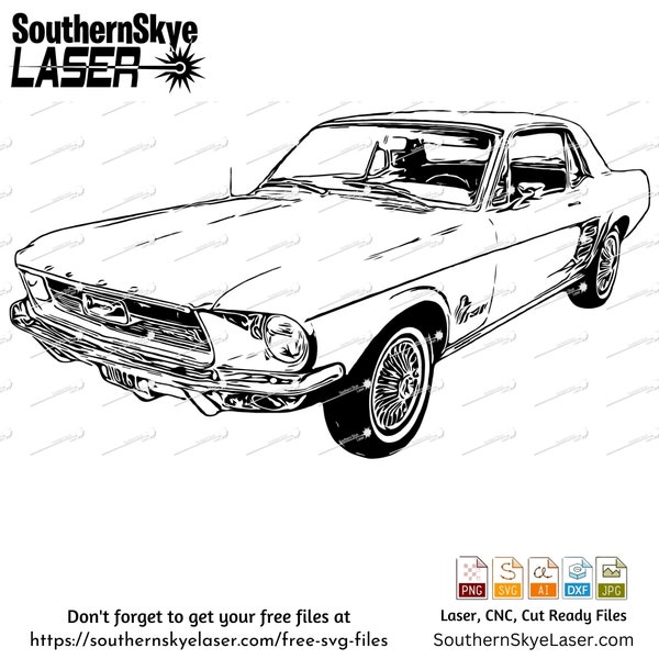 1967 Ford Mustang Coupe svg png cut file