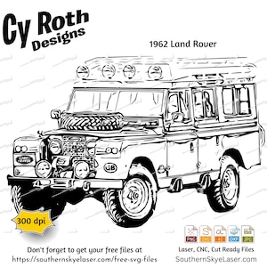 1962 Land Rover svg png jpg ai dxf file, Safari svg