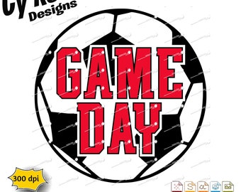 Archivo SVG, PNG, JPG, AI y DXF del día del partido de fútbol, archivo de corte Silhouette Cricut