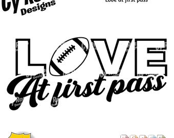 Football Love At First Pass SVG: Cricut & Silhouette Cut File