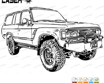 60 Series Landcruiser svg png cut file