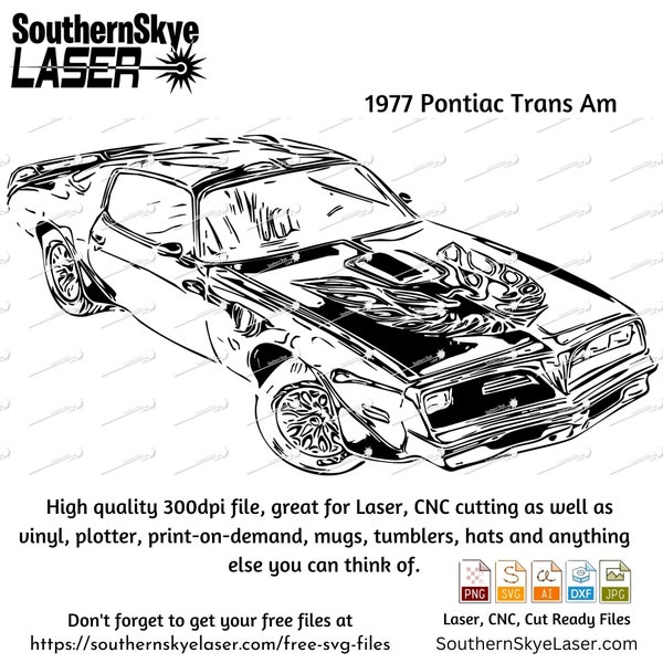 1977 Pontiac Trans Am svg png jpg ai dxf file