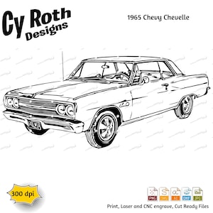 1965 Chevy Chevelle svg png jpg ai dxf file, Vintage Car svg, Classic Car svg