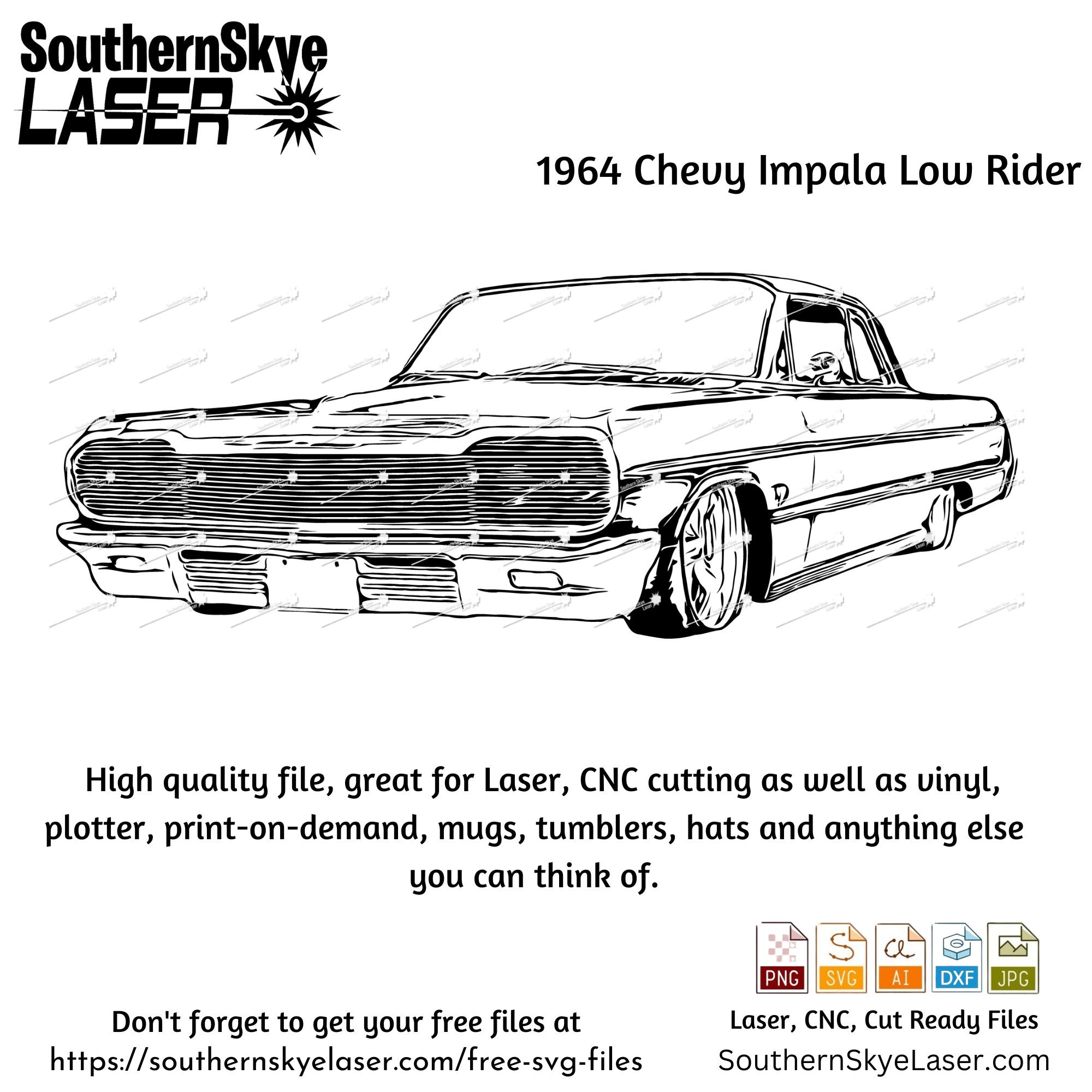 1964 Chevy Impala Lowrider Svg Png Cut File - Etsy
