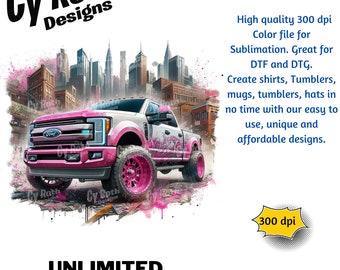 2020 Ford F-350 Pink Sublimation Dtf DTG Print File and BONUS Tumbler File