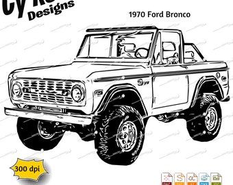 1970 Ford Bronco SVG File: Laser Cut, Sublimation (Downloadable)